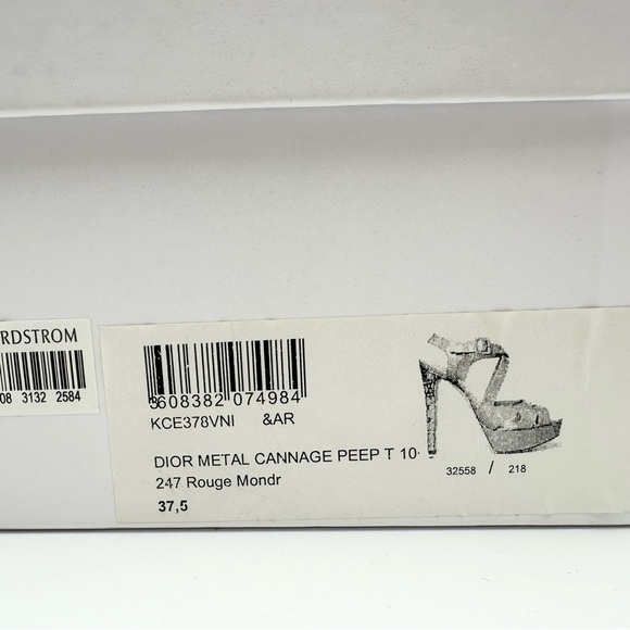 Dior Metal Cannage Strappy Peep Toe Heels Red Patent Leather - Picture 16 of 16